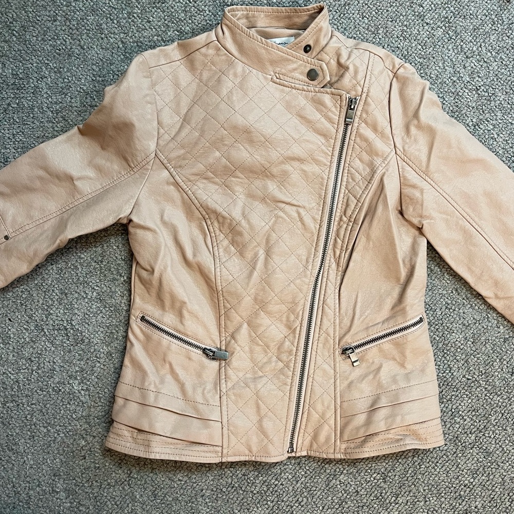 Beige Moto Style Jacket